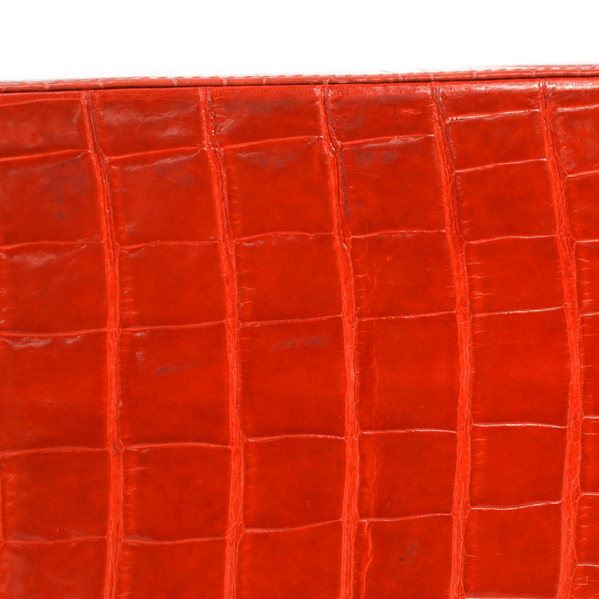 CHANEL * 1996-1997 Round Flap Handbag Small Red Crocodile