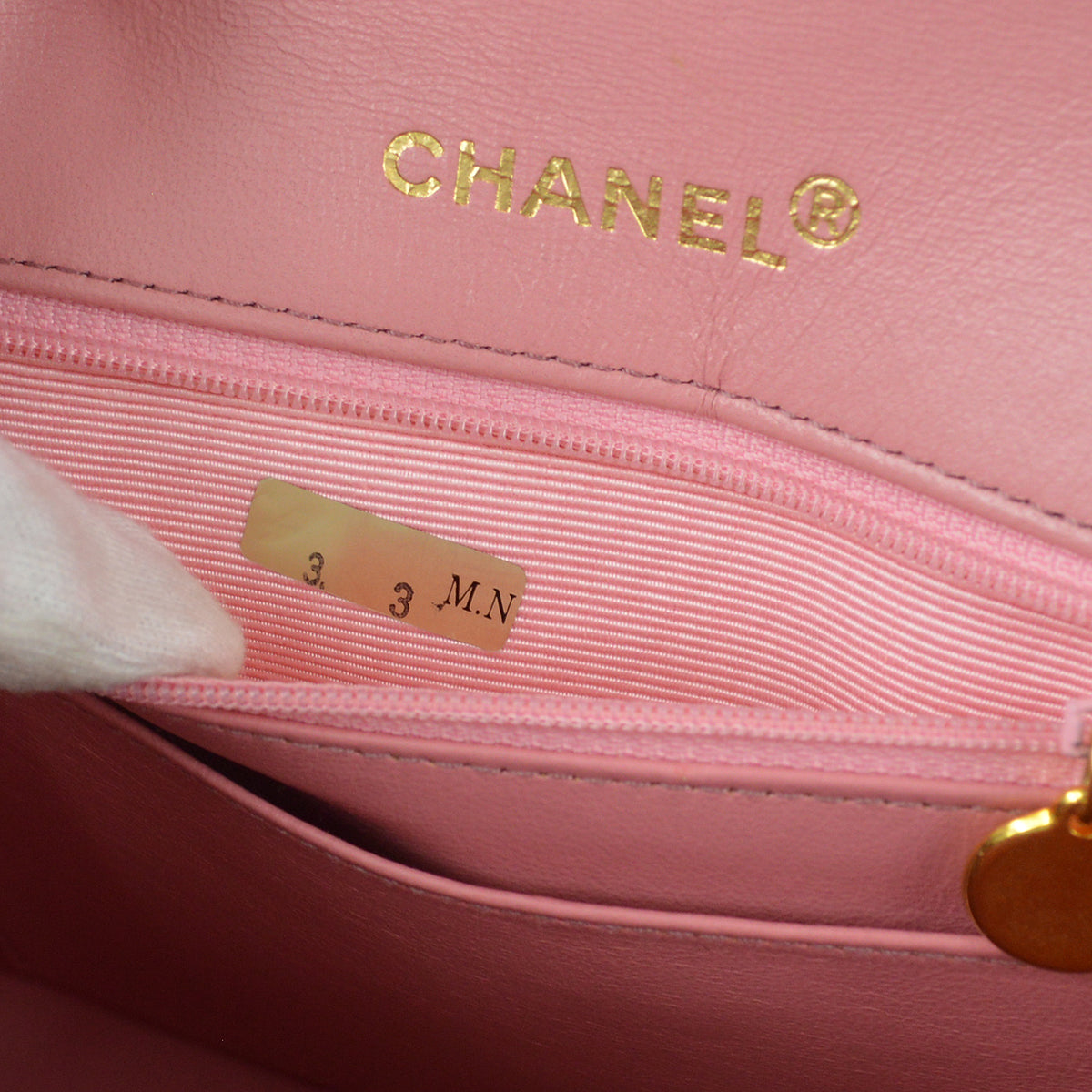 CHANEL * 1989-1991 Round Flap Shoulder Bag Medium Pink Lambskin 67904
