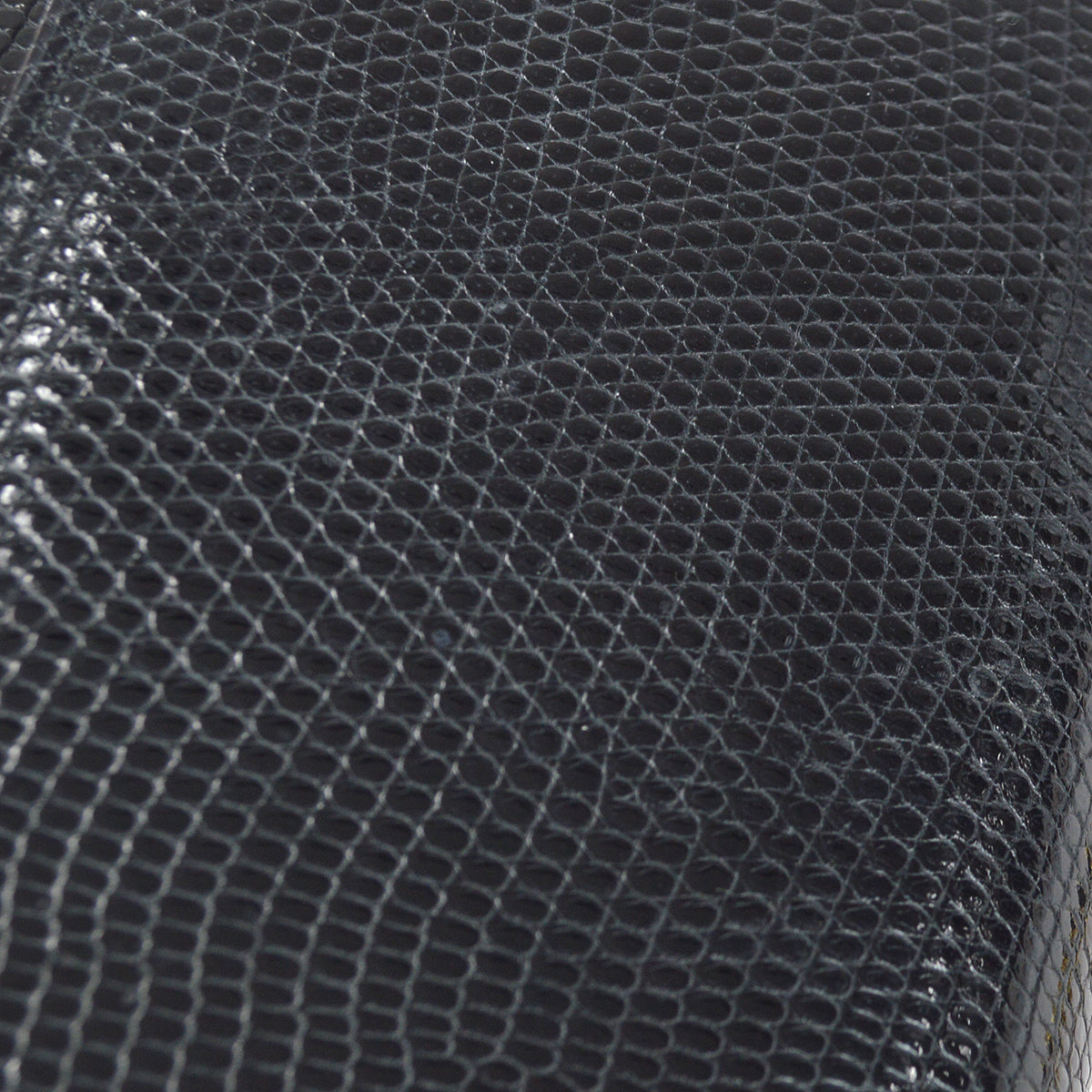 CHANEL * 1989-1991 Classic Square Flap 20 Black Lizard 87982