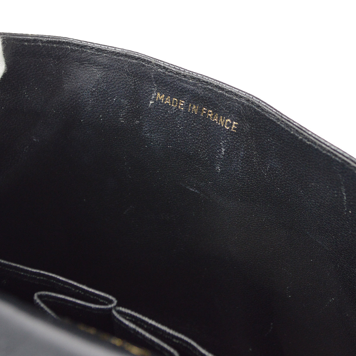 CHANEL * 1989-1991 Classic Square Flap 20 Black Lizard 87982