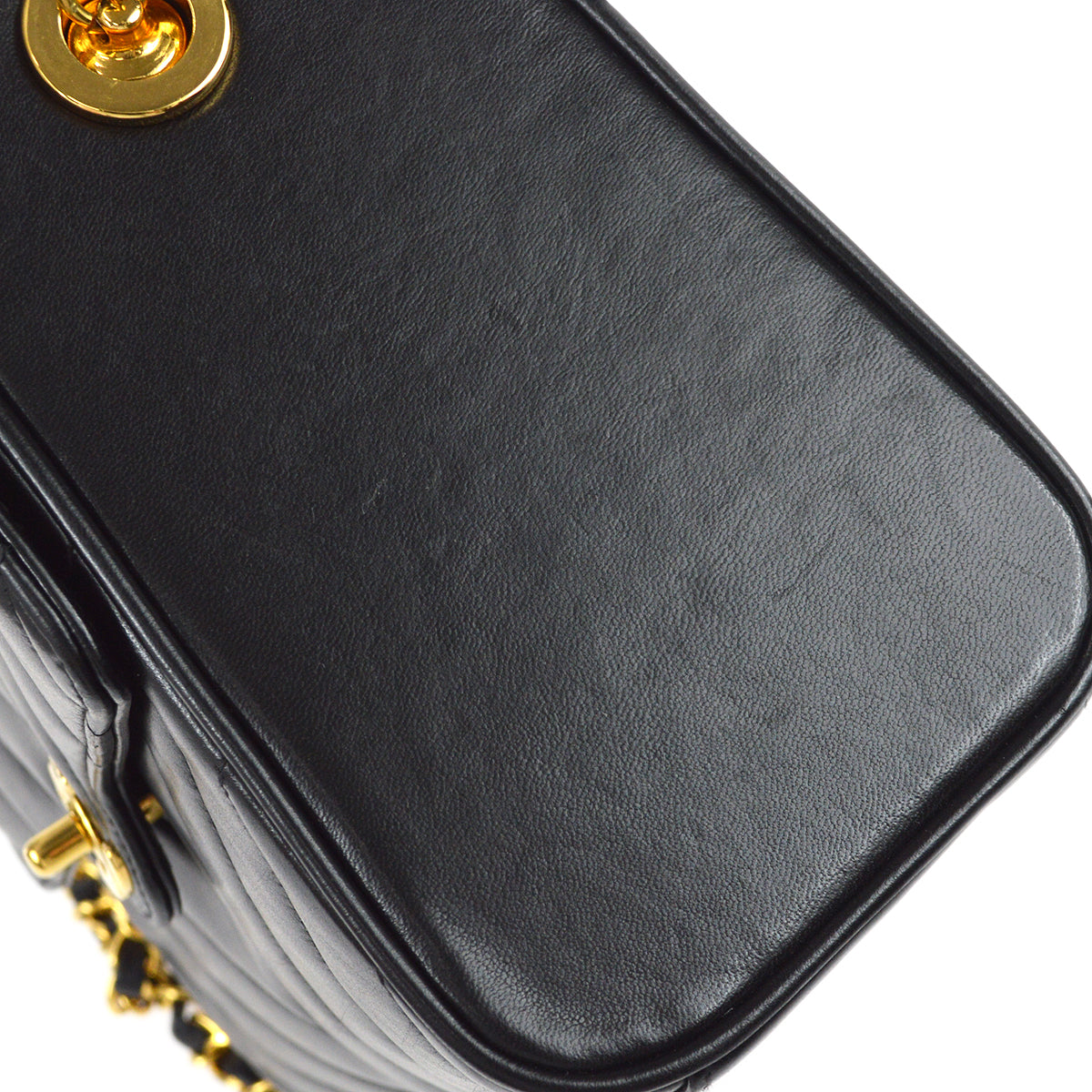 CHANEL * 1991-1994 Chevron Flap Medium Lambskin Black 97435