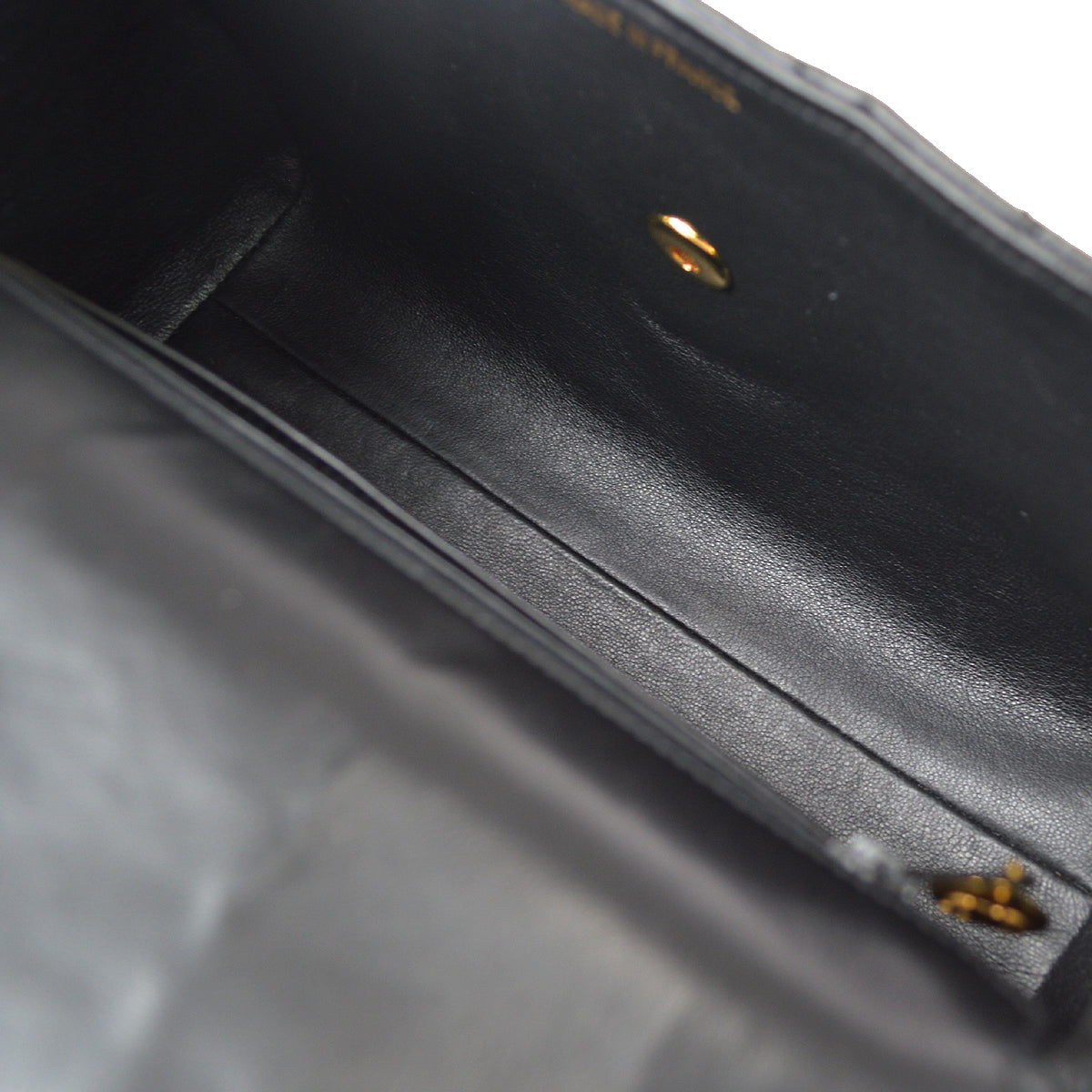 CHANEL * 1991-1994 Chevron Flap Medium Lambskin Black 97435