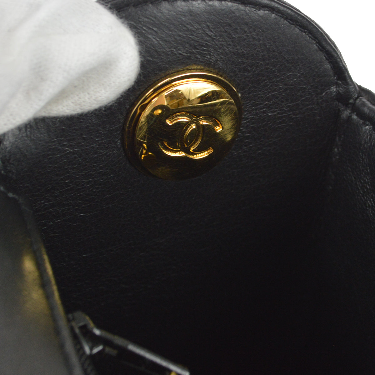 CHANEL * 1991-1994 Chevron Flap Medium Lambskin Black 97435
