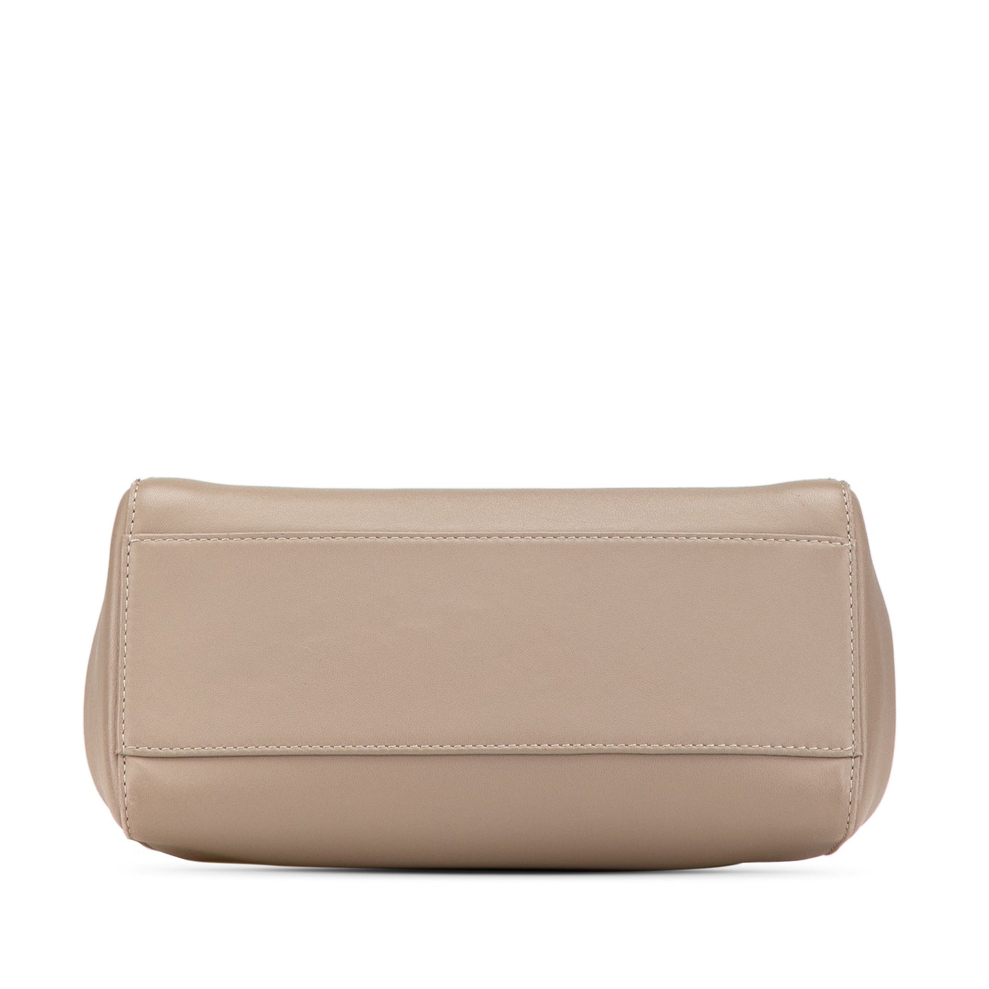 Beige Fendi Mini Leather Iconic Peekaboo Satchel