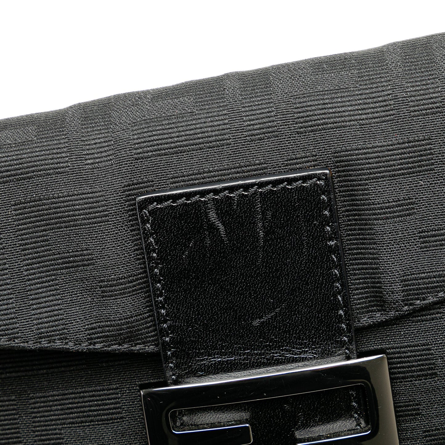 Black Fendi Zucca Canvas Double Flap Shoulder Bag