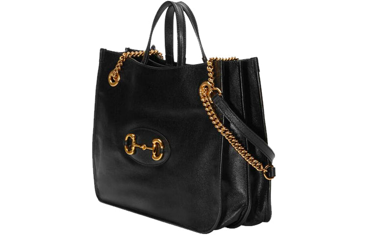 (WMNS) GUCCI 1955 Button Tote hand Bag Single Shoulder Bag Middle Black