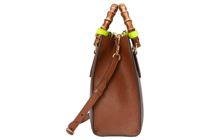 (WMNS) GUCCI Diana Series Tote Leather SingleShoulderMessengerHandholdBag SmallSize Brown