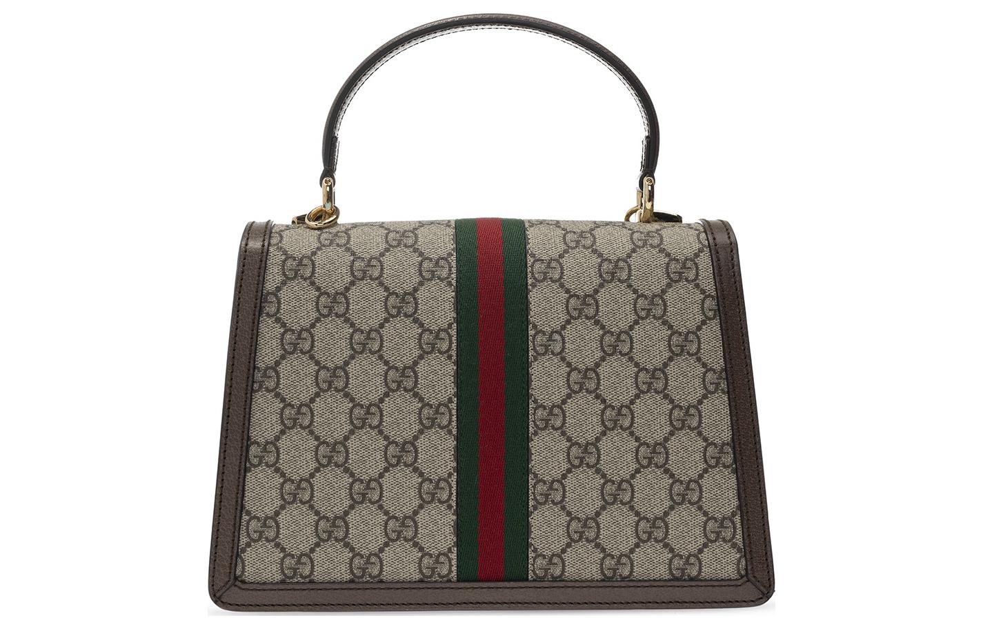 (WMNS) GUCCI Canvas Ophidia Series GG Single-Shoulder Bag Small Creamy/Brown