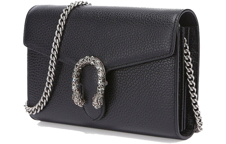 (WMNS) GUCCI Dionysus Tiger Head Leather Chain Shoulder Messenger Bag Mini Black