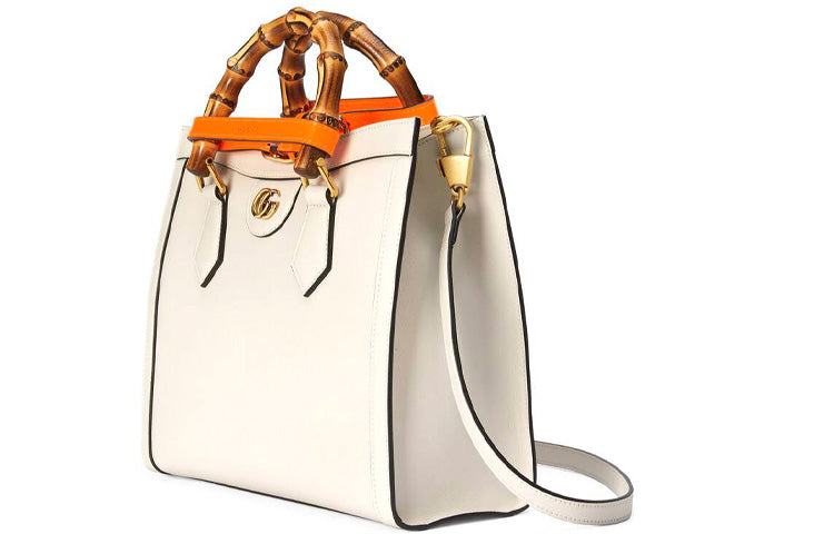 (WMNS) GUCCI Diana Series Tote Leather SingleShoulderMessengerHandholdBag SmallSize White