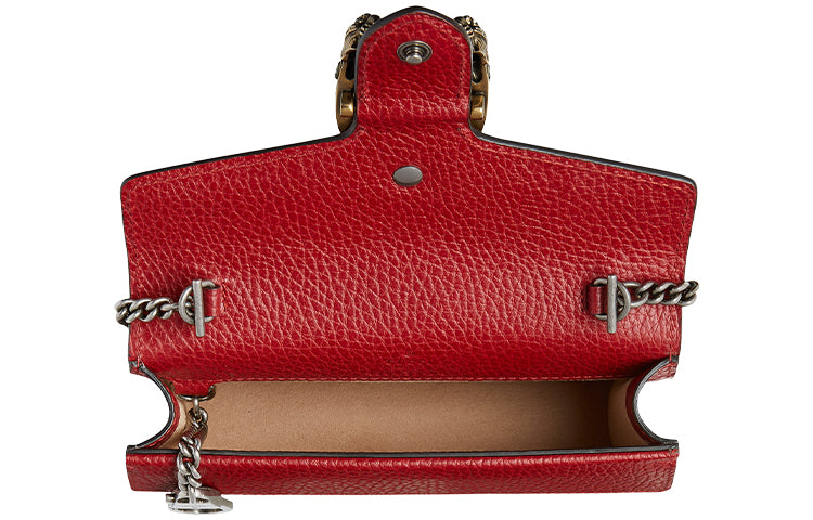 (WMNS) GUCCI Dionysus Series Leather Bag Single-Shoulder Bag MIni-Size Red