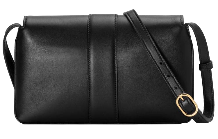 (WMNS) GUCCI Arli Gold Logo Leather Shoulder Messenger Bag Small Black Classic