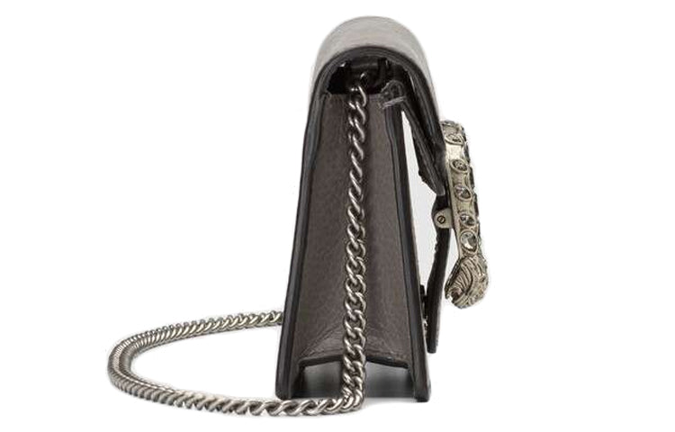 (WMNS) GUCCI Dionysus Tiger Head Leather Chain Shoulder Messenger Bag Mini Gray Classic