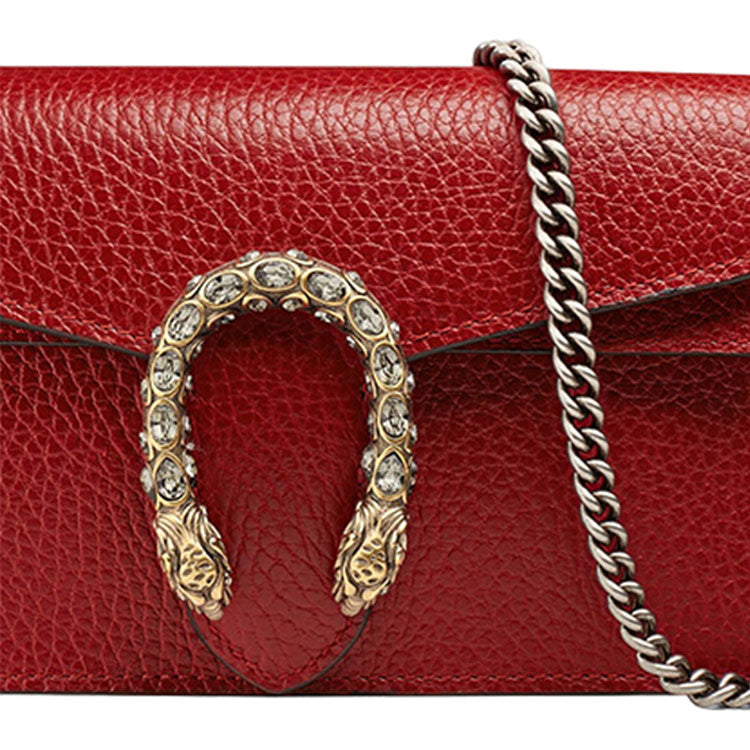 (WMNS) GUCCI Dionysus Series Leather Bag Single-Shoulder Bag MIni-Size Red