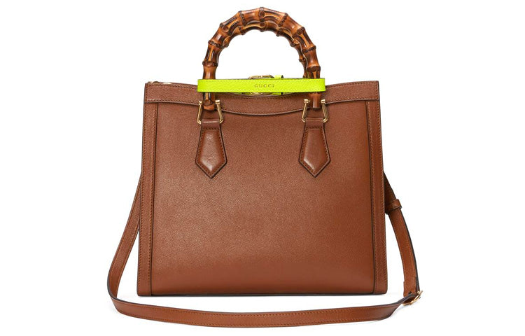 (WMNS) GUCCI Diana Series Tote Leather SingleShoulderMessengerHandholdBag SmallSize Brown