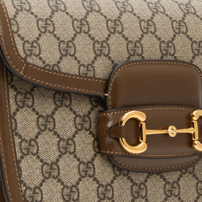 (WMNS) GUCCI 1955 Canvas Single-Shoulder Bag Unisex Small Ebony/Brown