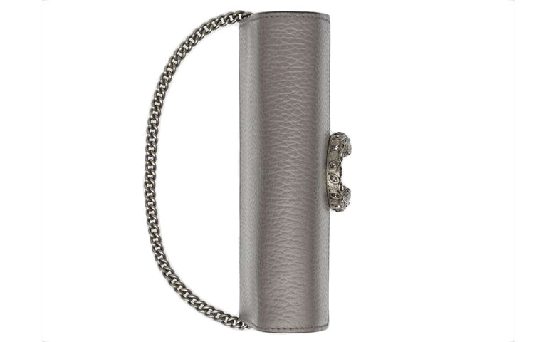 (WMNS) GUCCI Dionysus Tiger Head Leather Chain Shoulder Messenger Bag Mini Gray Classic