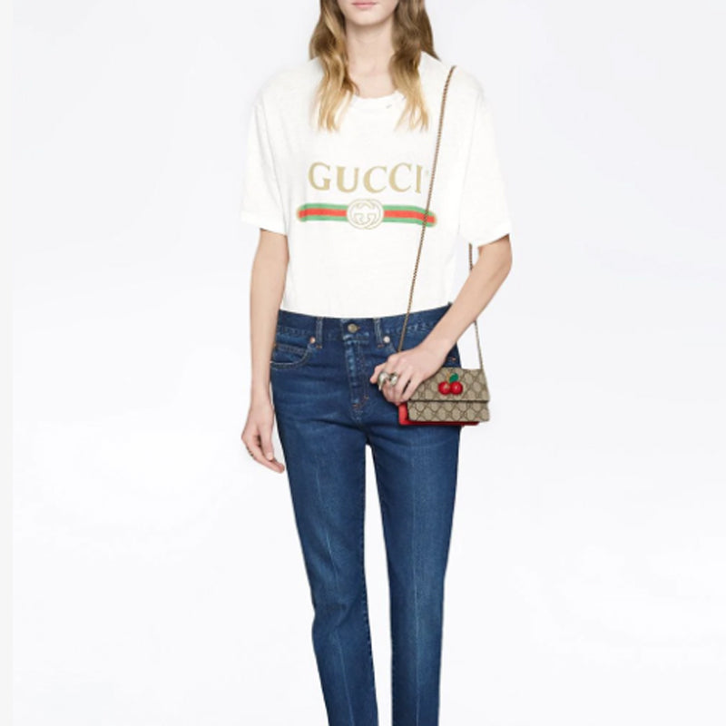 (WMNS) GUCCI Canvas Chains Shoulderbag Mini Khaki
