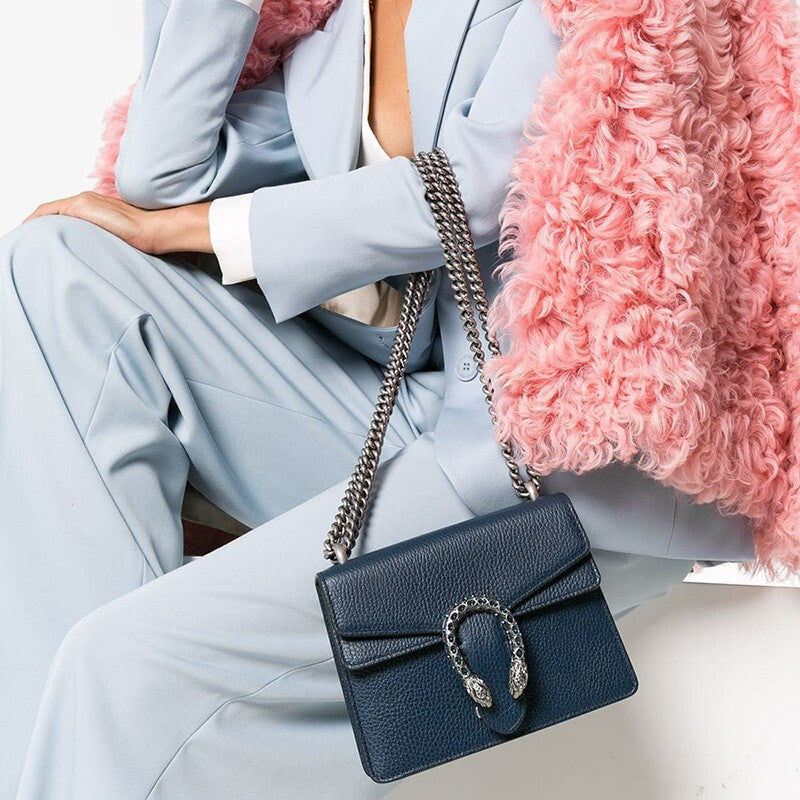 (WMNS) GUCCI Dionysus Chain Crossbody Bag Single Shoulder Bag Blue