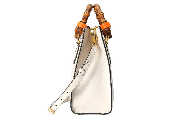 (WMNS) GUCCI Diana Series Tote Leather SingleShoulderMessengerHandholdBag SmallSize White