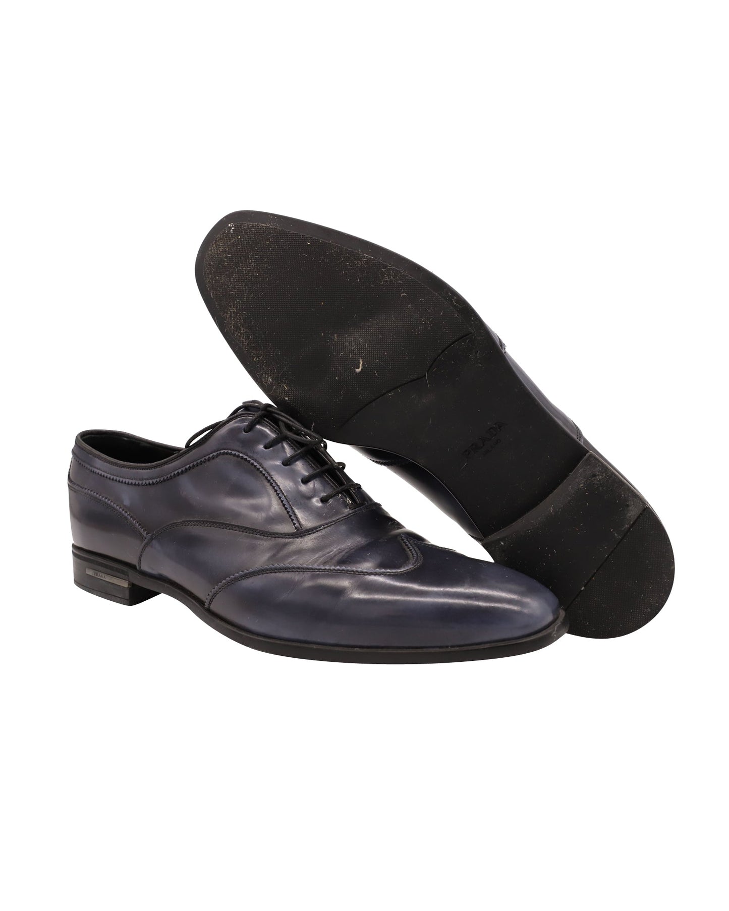 Prada Brogues Shoes in Blue Leather