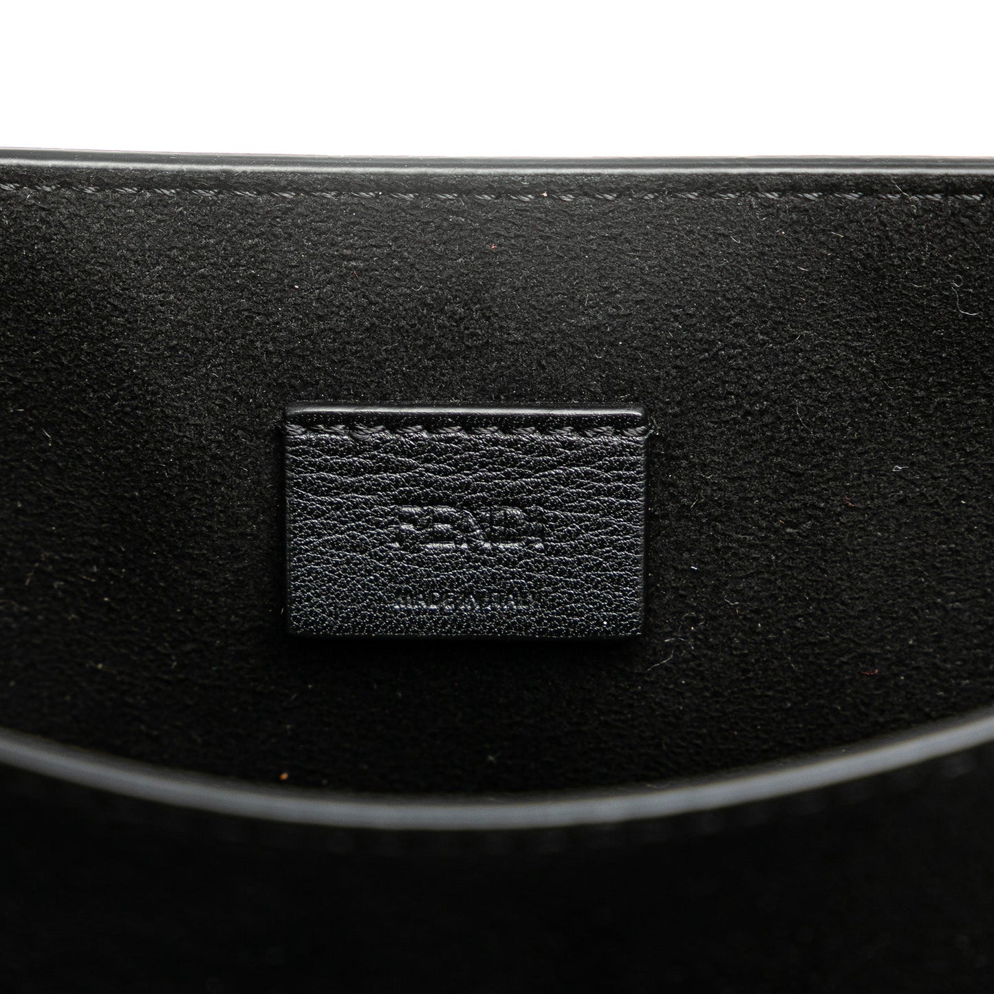 Black Fendi Leather Crystal Fab Crossbody