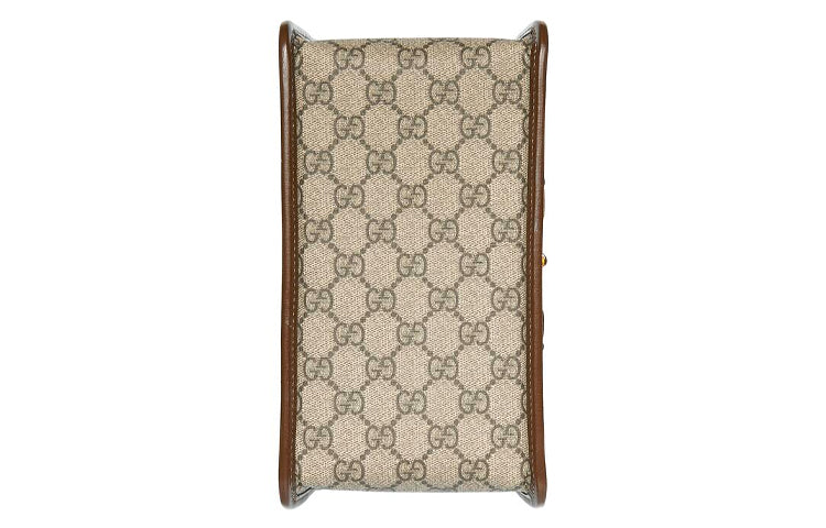 (WMNS) GUCCI Canvas Horsebit 1955 Old Flower Logo Single-Shoulder Bag Mini Brown