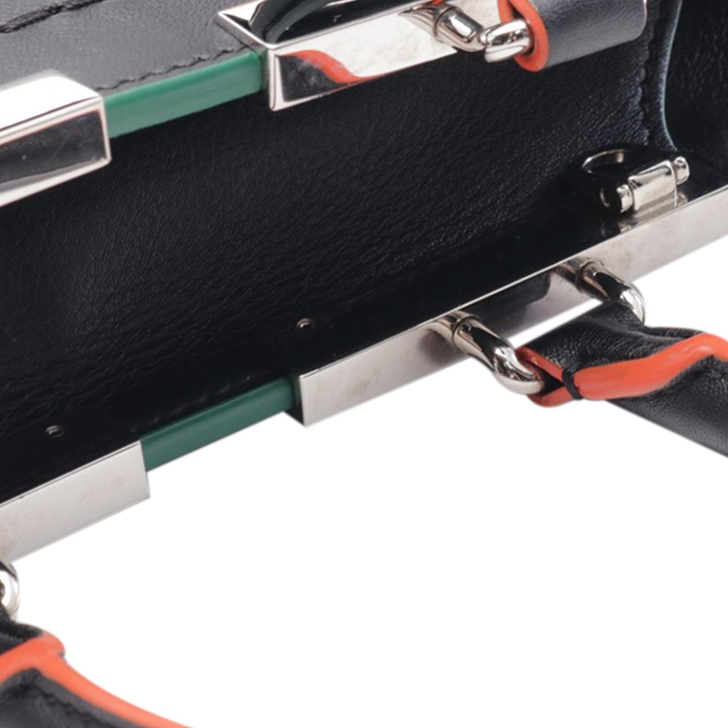 Black Fendi Mini Leather Pom Pom 3Jours Satchel