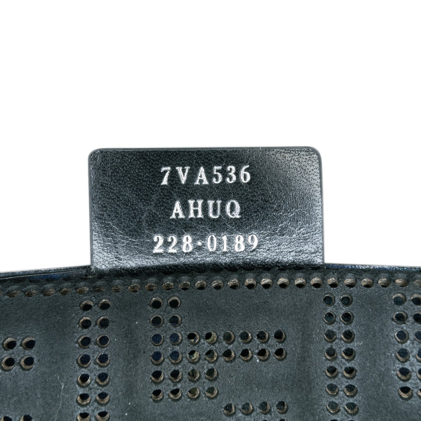 Blue Fendi Large Zucca Perforated Leather Baguette Satchel