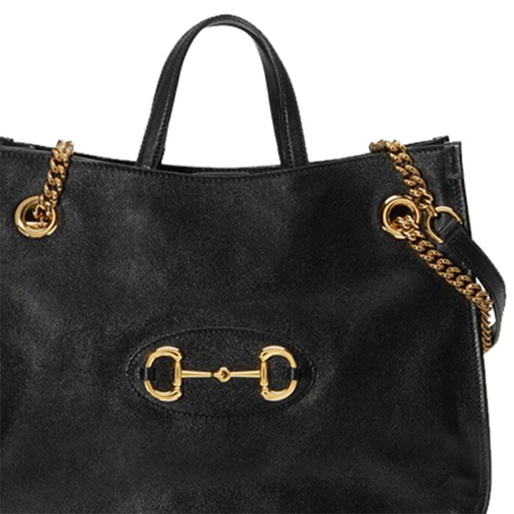 (WMNS) GUCCI 1955 Button Tote hand Bag Single Shoulder Bag Middle Black