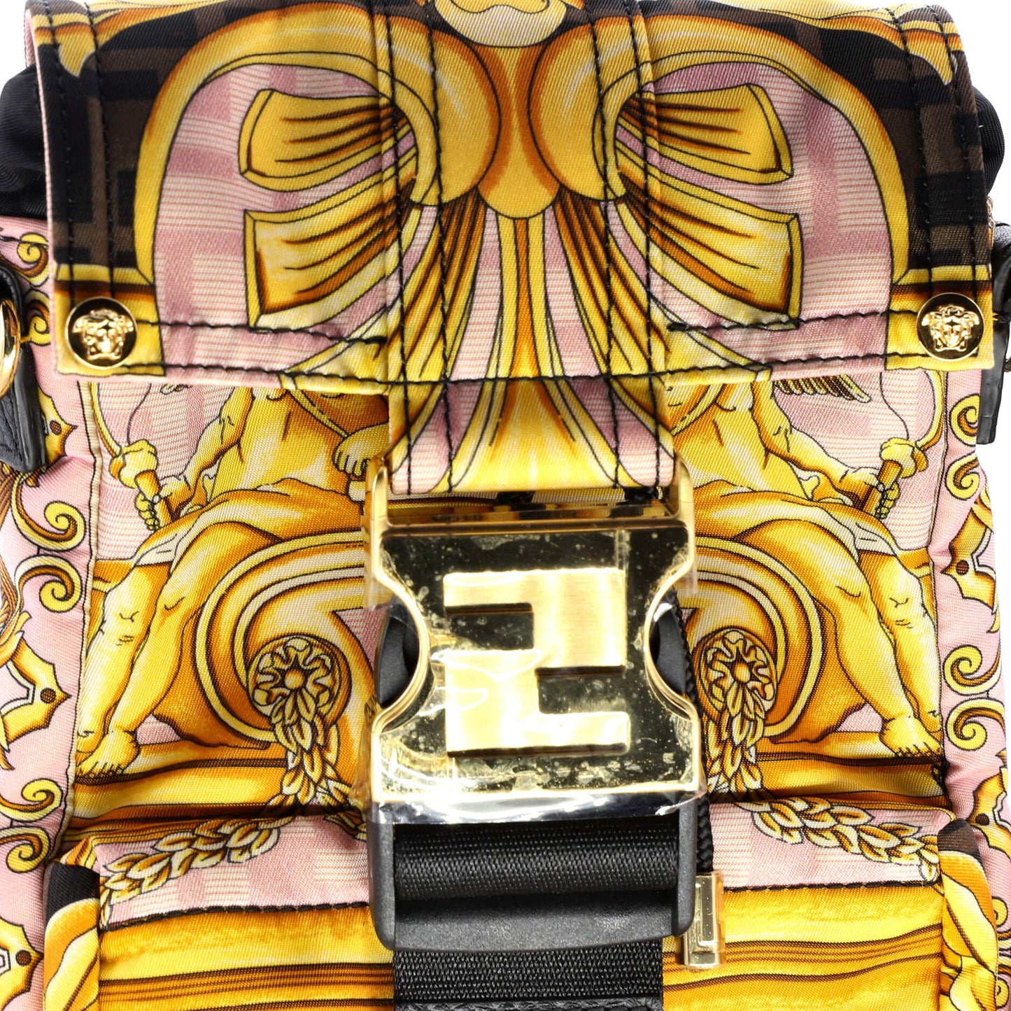 x Versace Fendace Fendiness Backpack Printed Zucca Nylon Mini