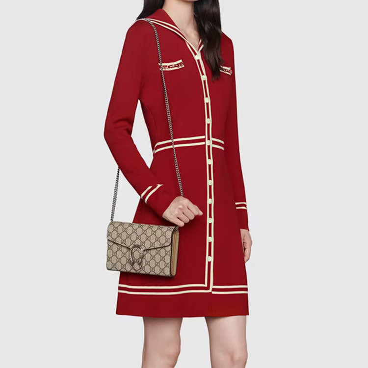 (WMNS) GUCCI Dionysus Series Synthetic canvasChain bag Dionysus Brown