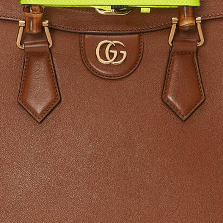 (WMNS) GUCCI Diana Series Tote Leather SingleShoulderMessengerHandholdBag SmallSize Brown