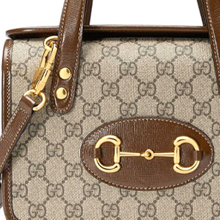 (WMNS) GUCCI Canvas Horsebit 1955 Old Flower Logo Single-Shoulder Bag Mini Brown