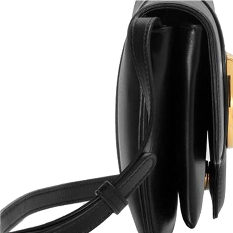 (WMNS) GUCCI Arli Gold Logo Leather Shoulder Messenger Bag Small Black Classic