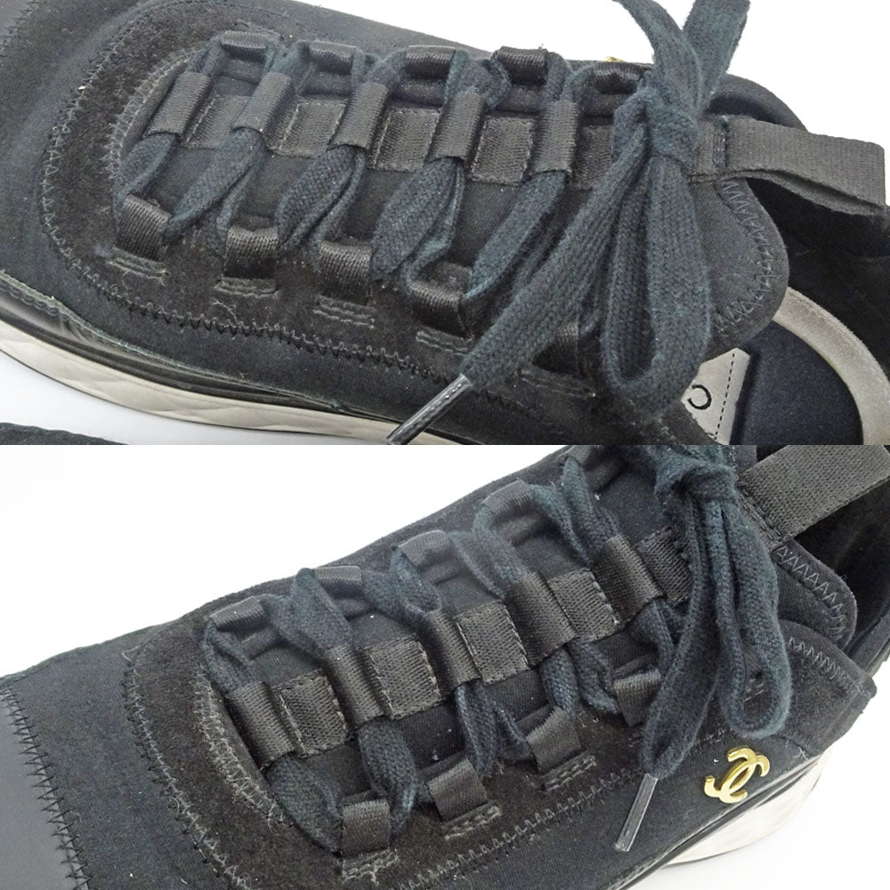 CHANEL G35617 39 COCOMARK CC LOGO SHEEDCARF SKIN BLACK FASHION APAREL LADY WOMEN SHOES BAG