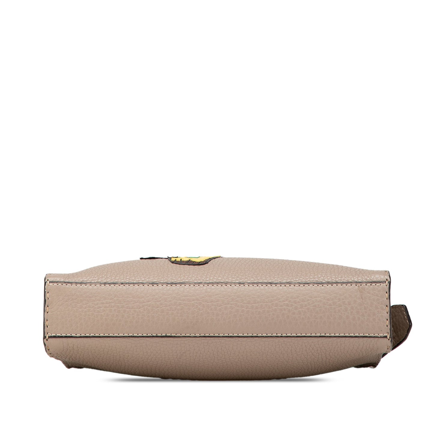 Beige Fendi Sue Tilley Mini Calfskin Romano Selleria Banana Peekaboo Iconic Fit Satchel