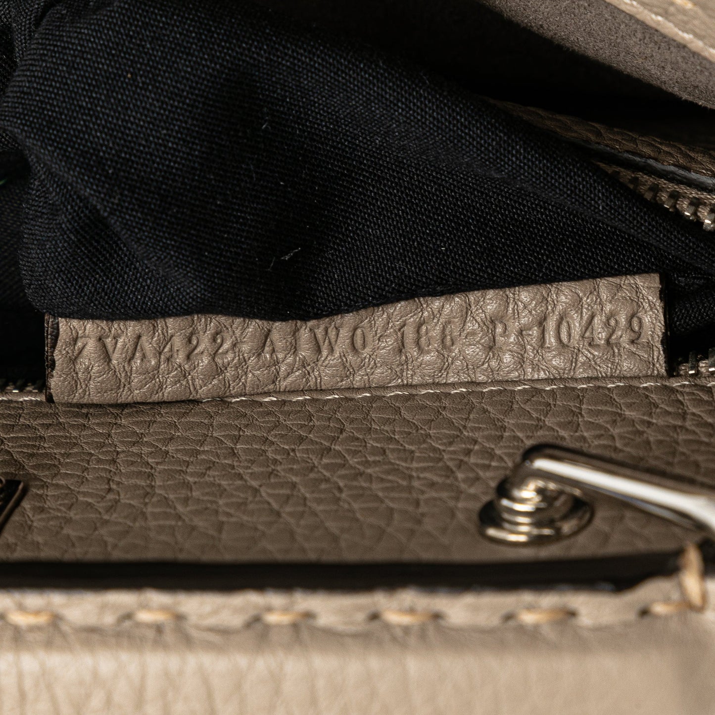 Beige Fendi Sue Tilley Mini Calfskin Romano Selleria Banana Peekaboo Iconic Fit Satchel