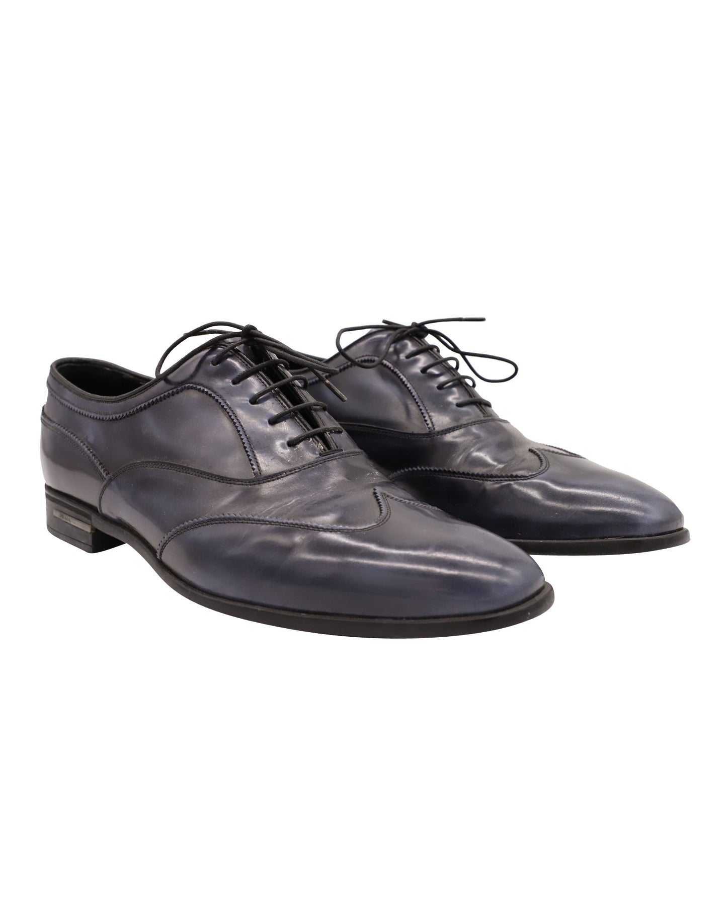 Prada Brogues Shoes in Blue Leather