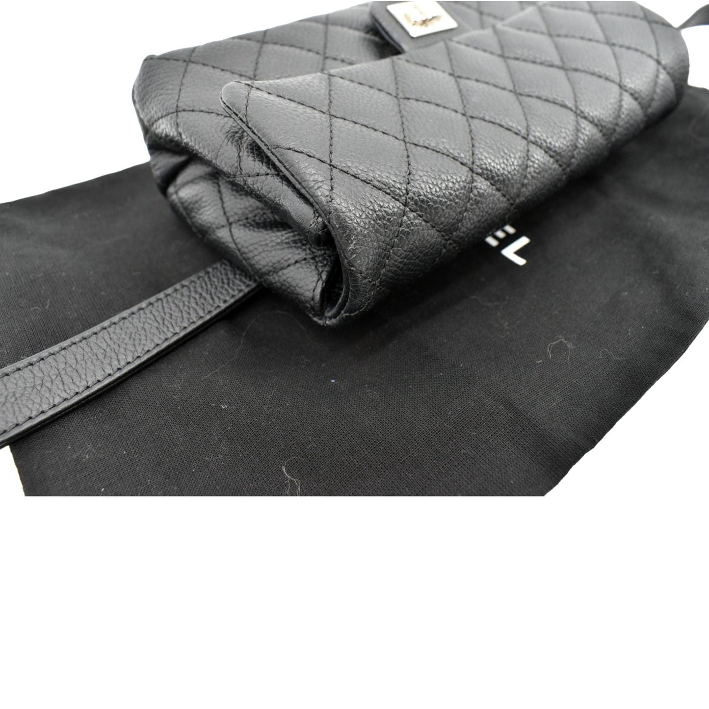 CHANEL Reissue Flap Grained Leather Waist Belt Bag Black