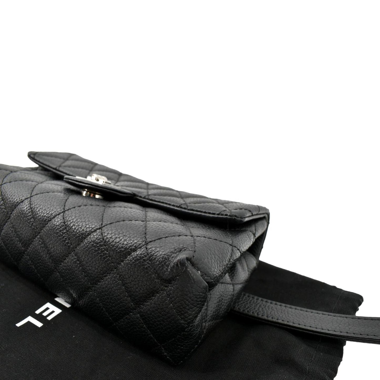 CHANEL Reissue Flap Grained Leather Waist Belt Bag Black