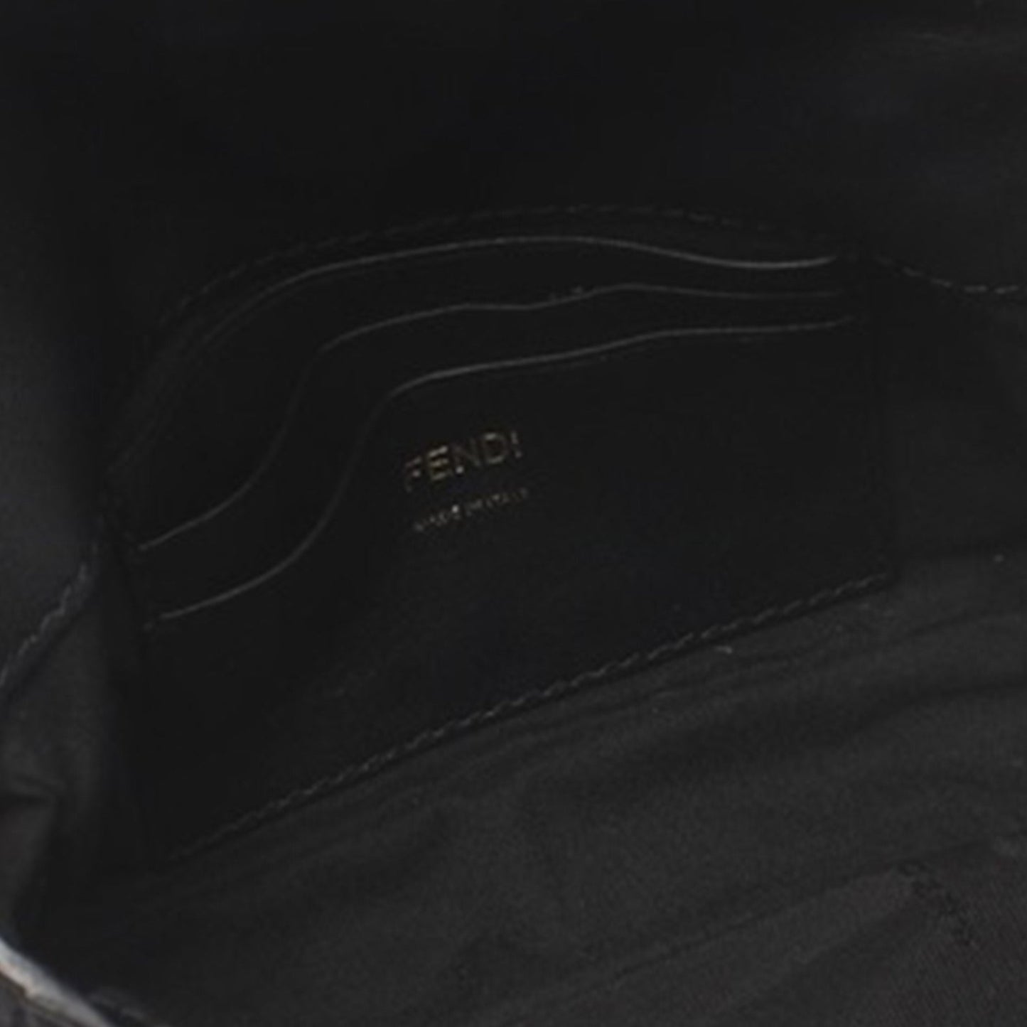 Black Fendi Mini Zucca Embossed Leather Baguette Satchel