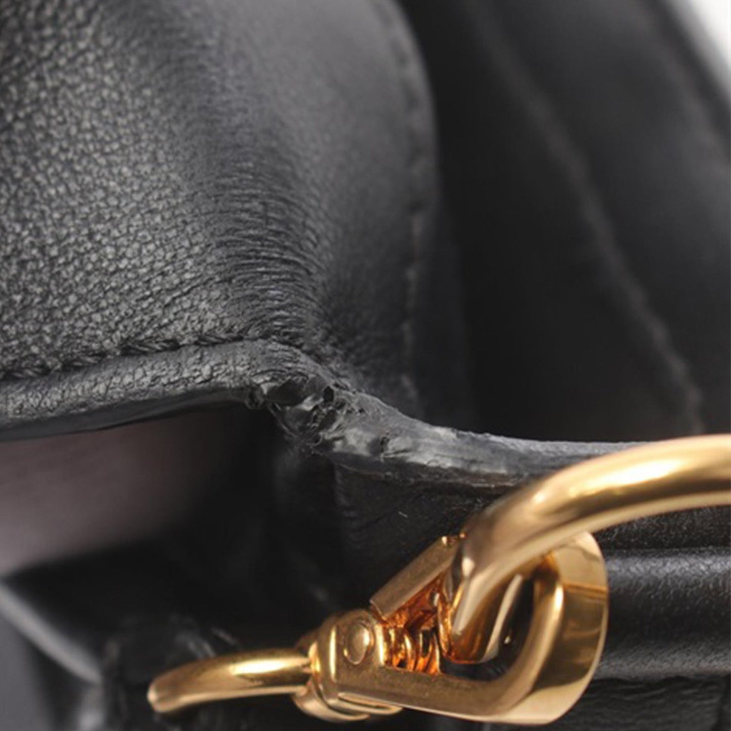 Black Fendi Mini Zucca Embossed Leather Baguette Satchel