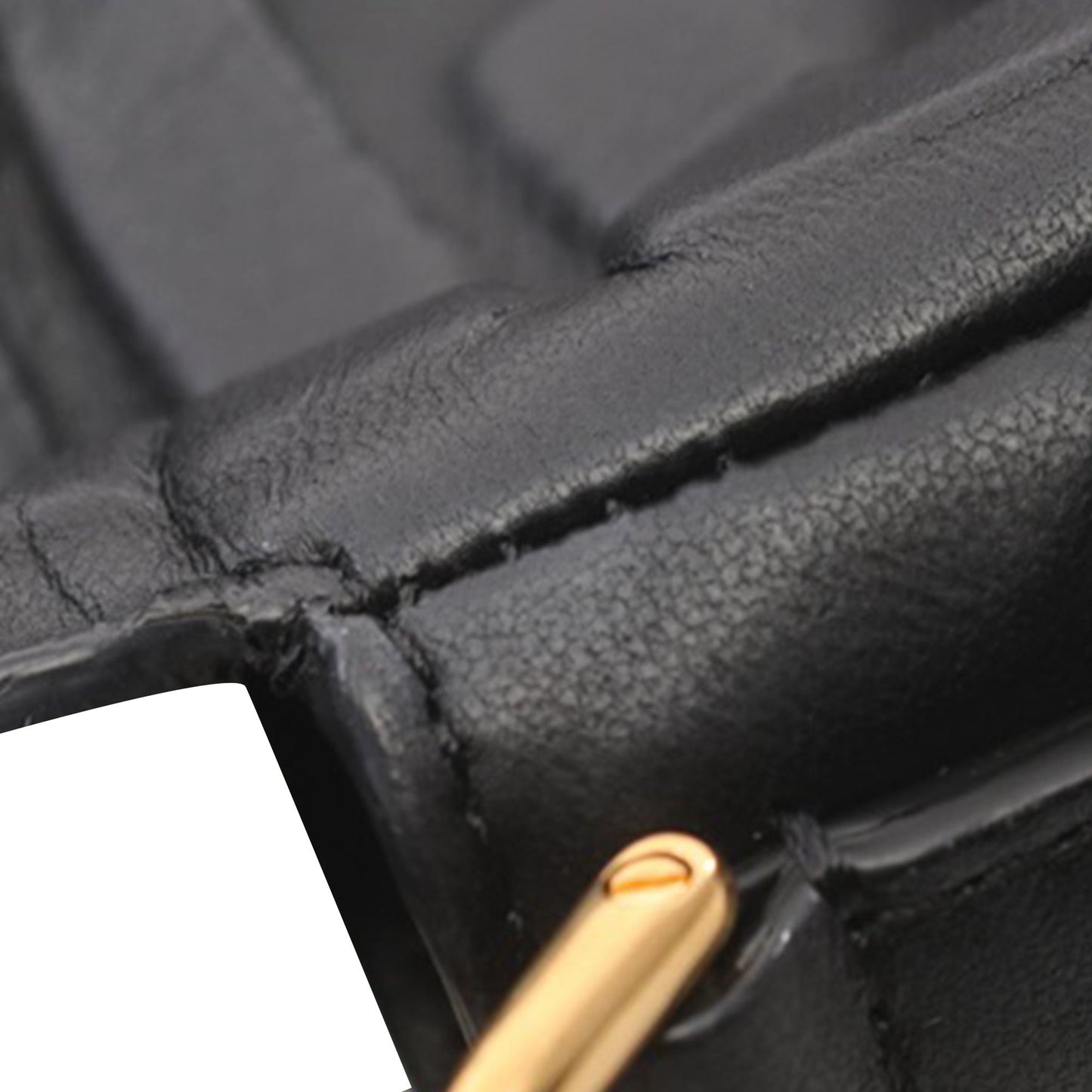 Black Fendi Mini Zucca Embossed Leather Baguette Satchel