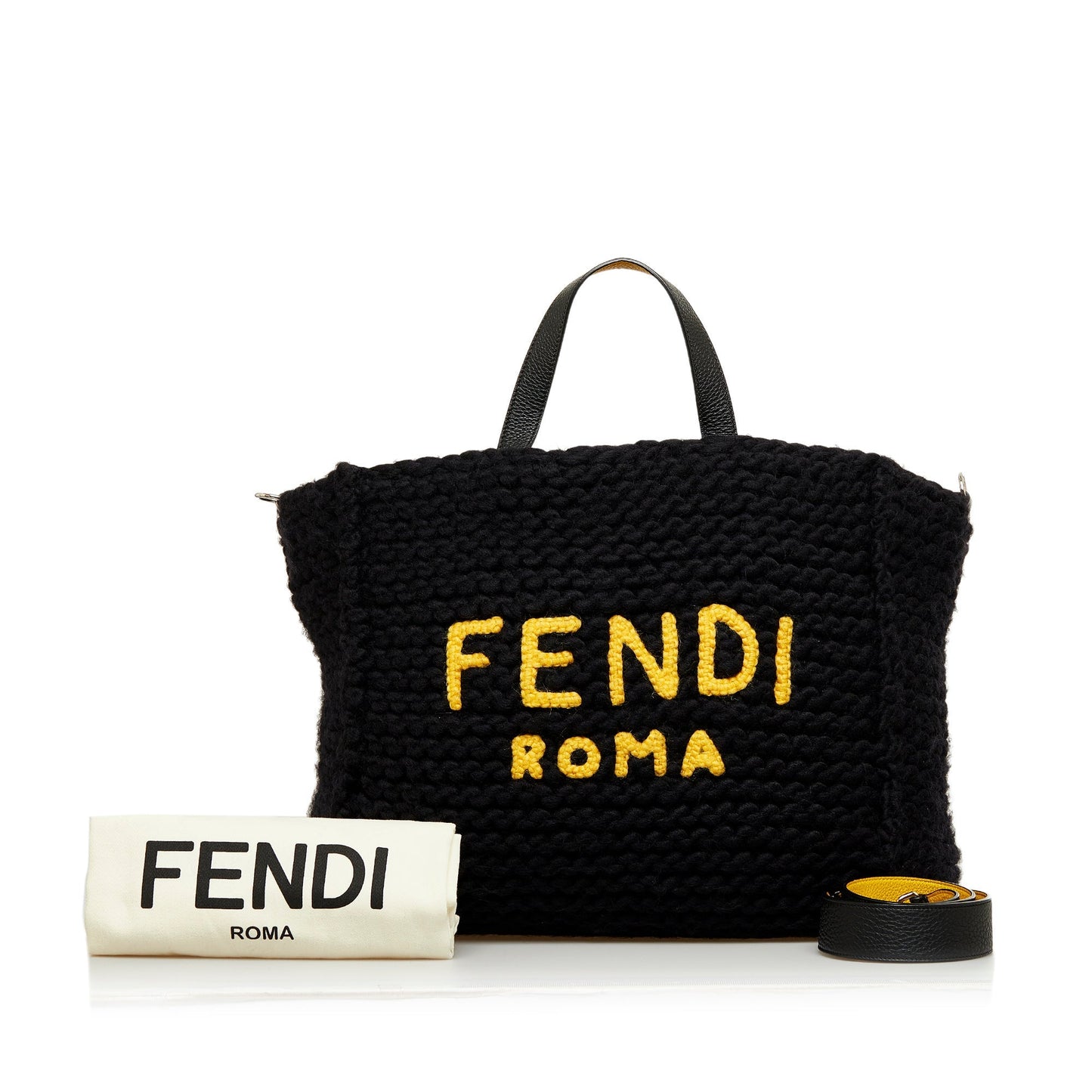 Black Fendi Wool Satchel