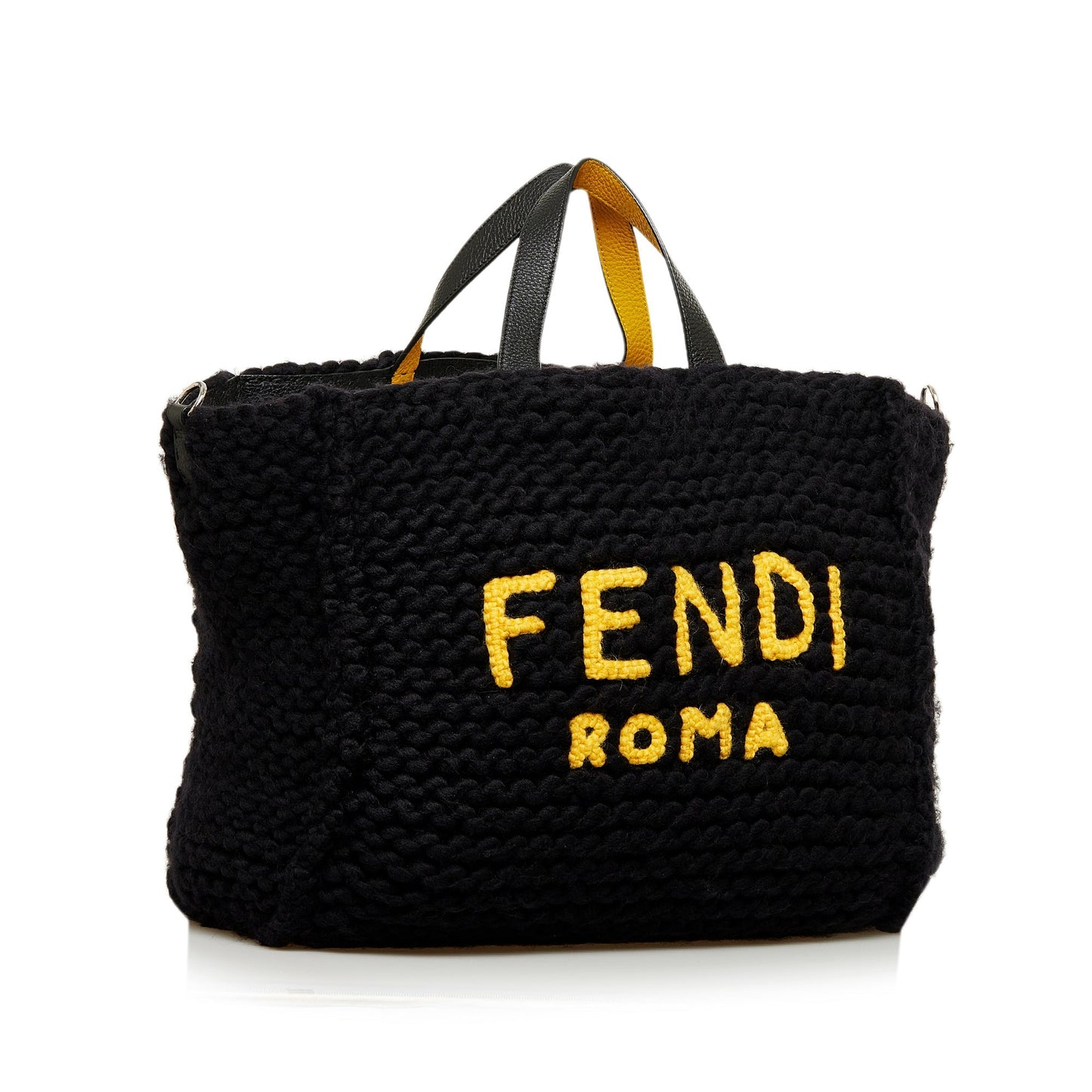 Black Fendi Wool Satchel