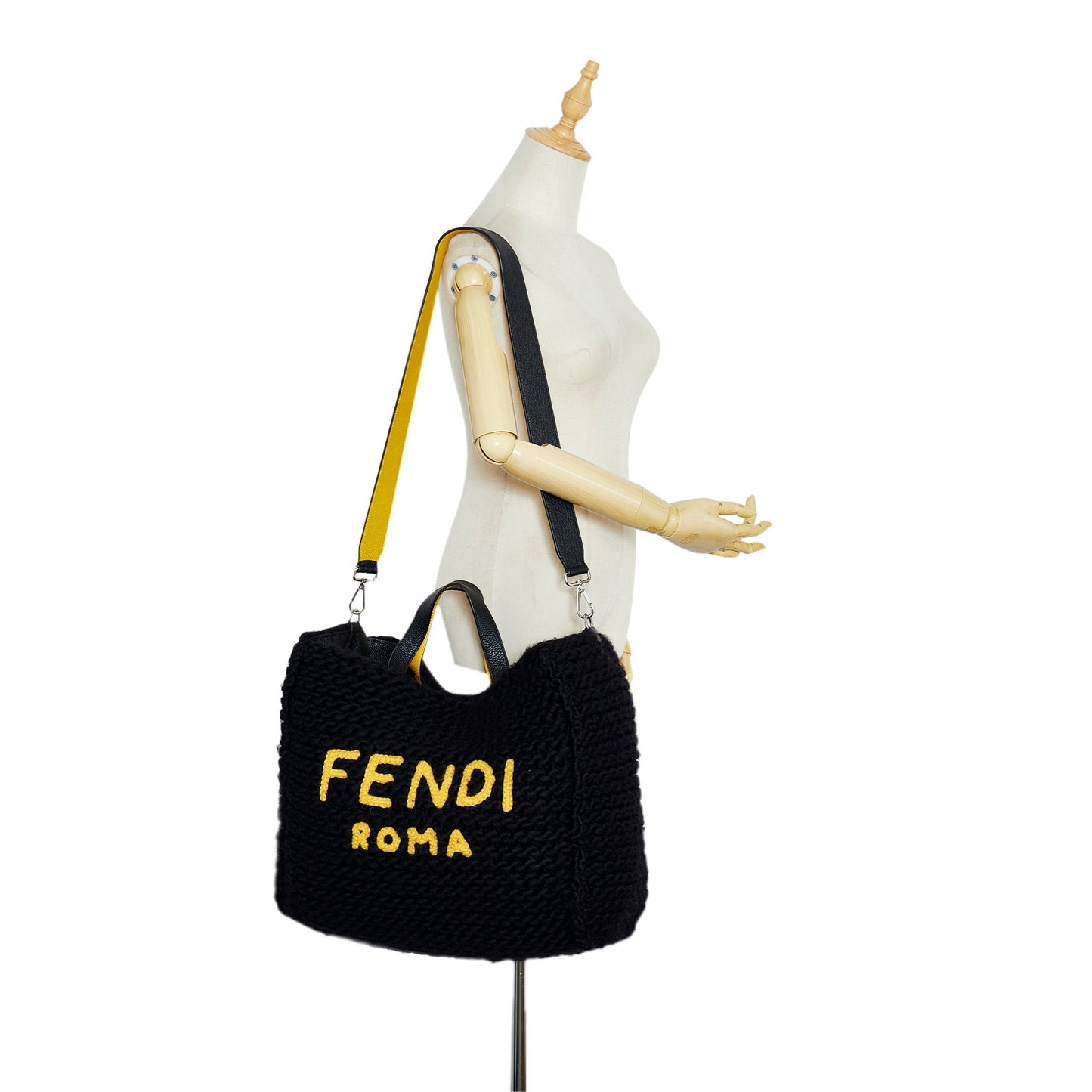 Black Fendi Wool Satchel
