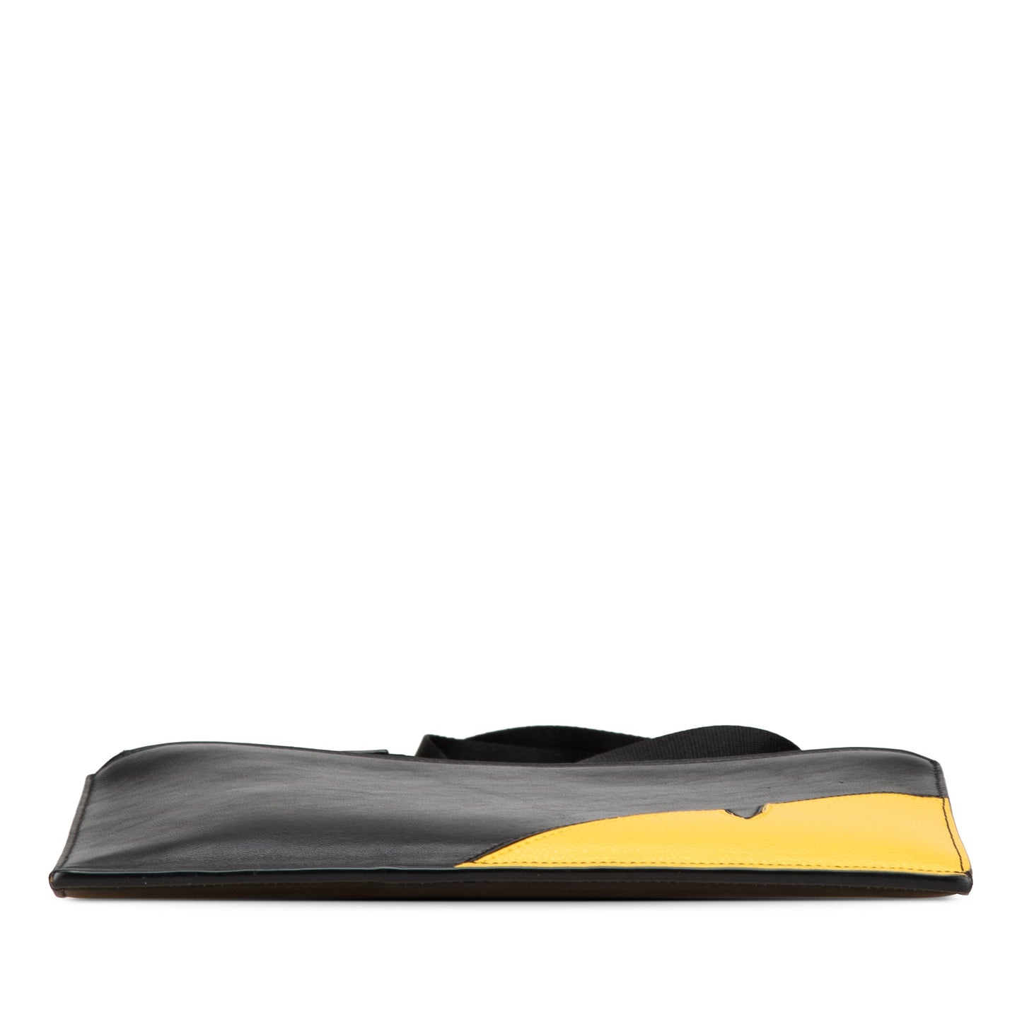 Black Fendi Leather Monster Wallet on Strap Crossbody Bag
