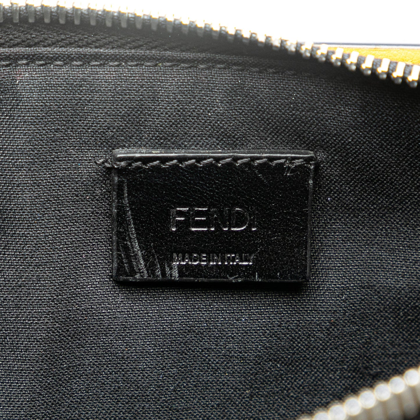 Black Fendi Leather Monster Wallet on Strap Crossbody Bag