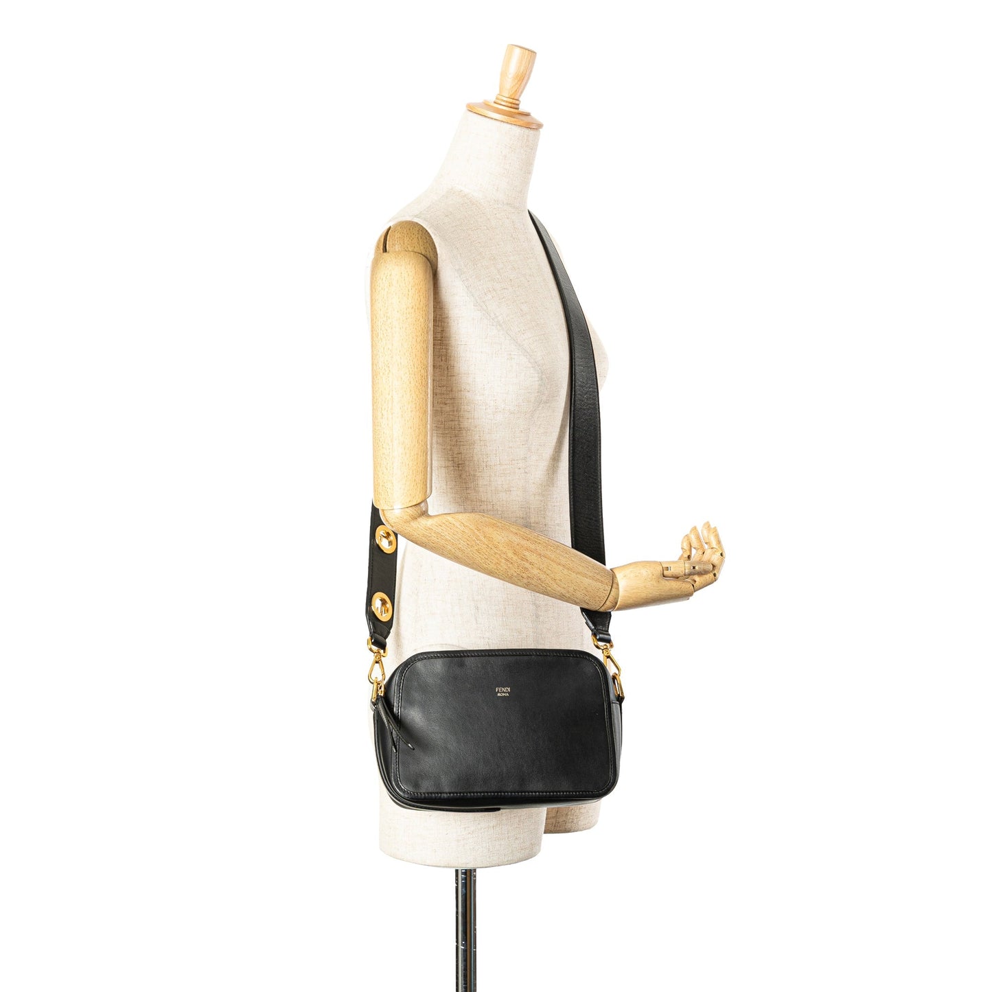 Black Fendi Calfskin F is Fendi Camera Bag